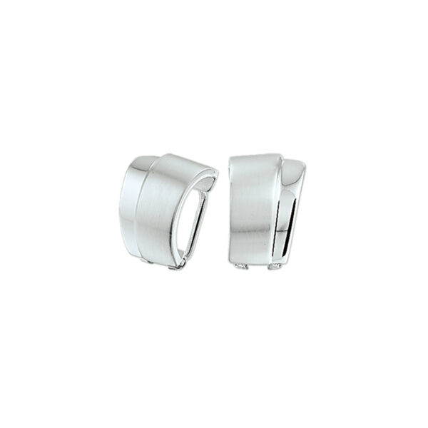 oorclips poli/mat zilver wit