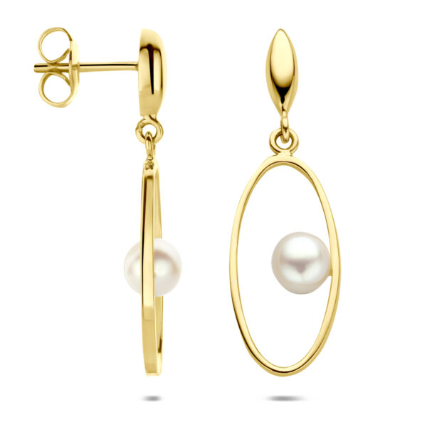 oorhanger parel 32 mm 14K geelgoud - Afbeelding 3
