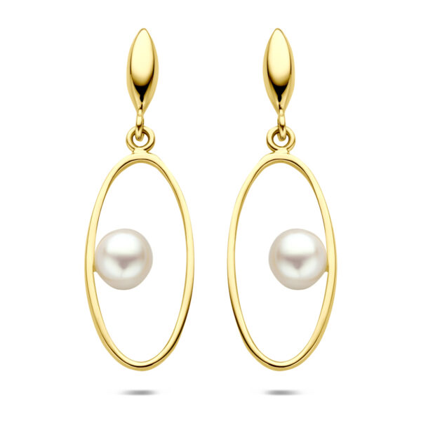 oorhanger parel 32 mm 14K geelgoud
