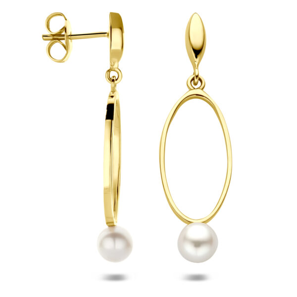 oorhanger parel 37 mm 14K geelgoud - Afbeelding 3