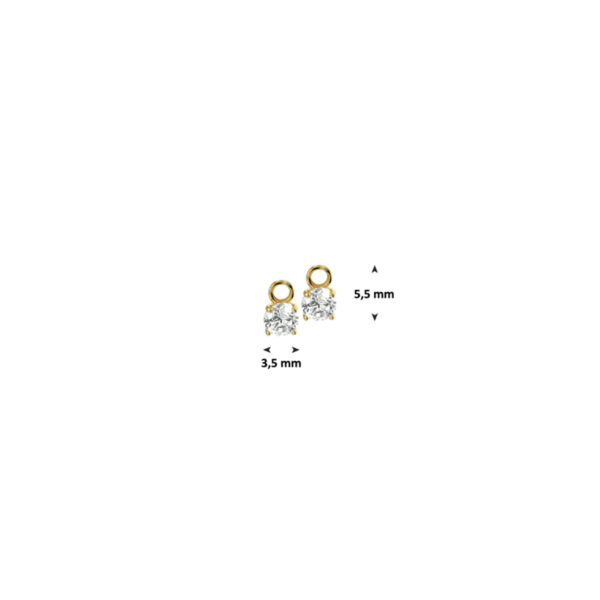oorhanger zirkonia 14K geelgoud - Afbeelding 2