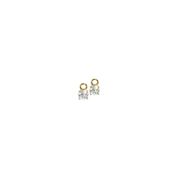 oorhanger zirkonia 14K geelgoud