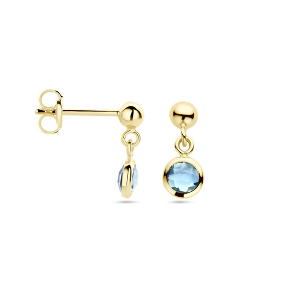 oorhangers blauw topaas 14K geelgoud - Afbeelding 3