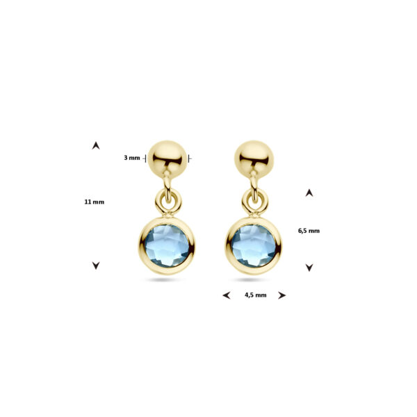 oorhangers blauw topaas 14K geelgoud - Afbeelding 4