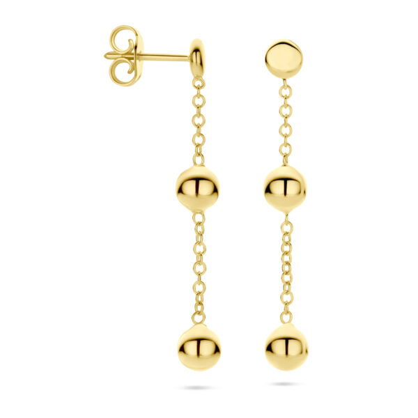 oorhangers bolletjes 37 mm 14K geelgoud - Afbeelding 3