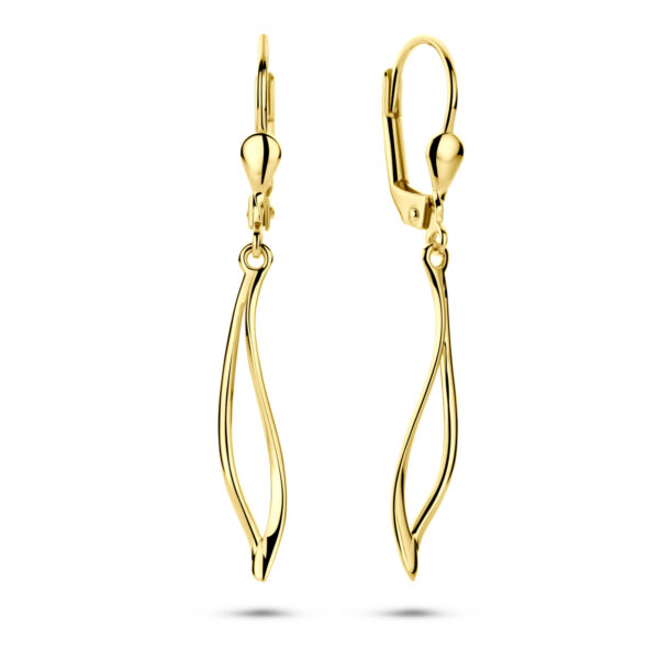 oorhangers brisur haak 41 mm 14K geelgoud - Afbeelding 3