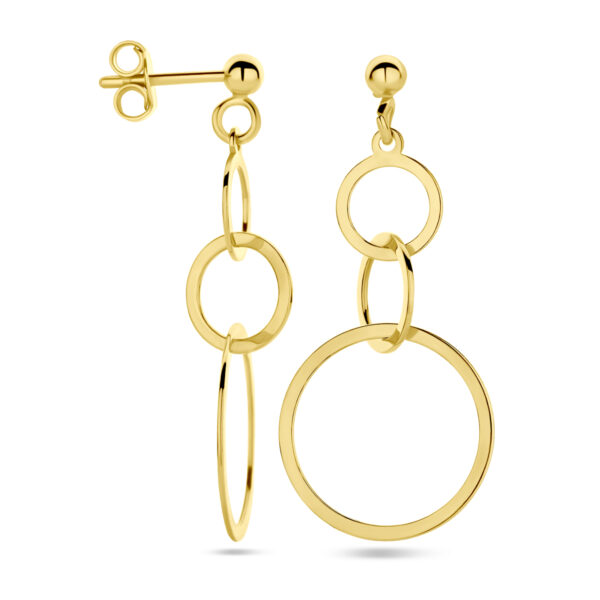 oorhangers cirkels 1 micron zilver verguld (geel) - Afbeelding 3