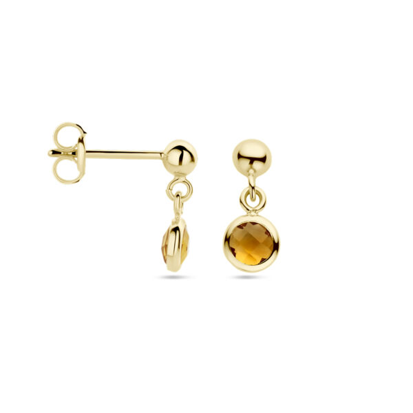 oorhangers citrien 14K geelgoud - Afbeelding 3