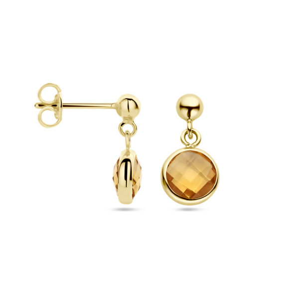oorhangers citrien 14K geelgoud - Afbeelding 3