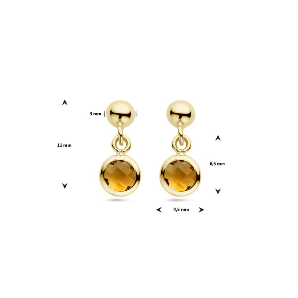 oorhangers citrien 14K geelgoud - Afbeelding 4