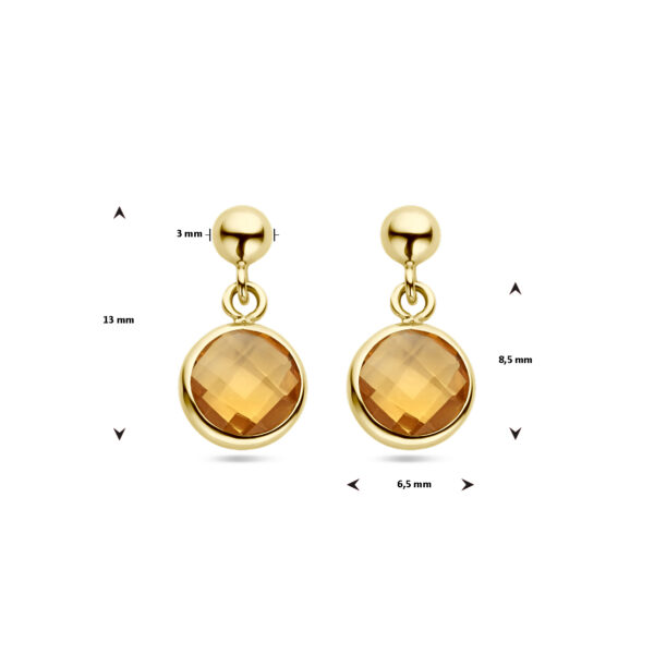 oorhangers citrien 14K geelgoud - Afbeelding 4