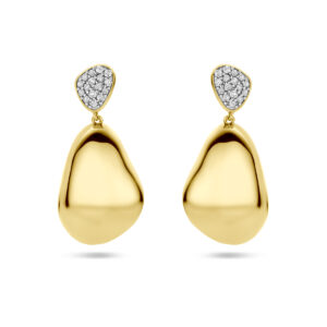 oorhangers diamant 0.20ct (2x 0.10ct) h si 27 mm 14K geelgoud