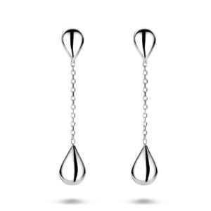 oorhangers druppel 36 mm zilver gerhodineerd