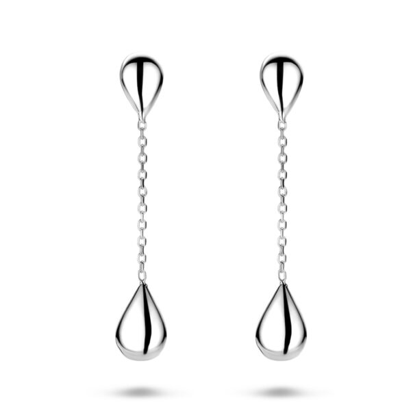 oorhangers druppel 36 mm zilver gerhodineerd