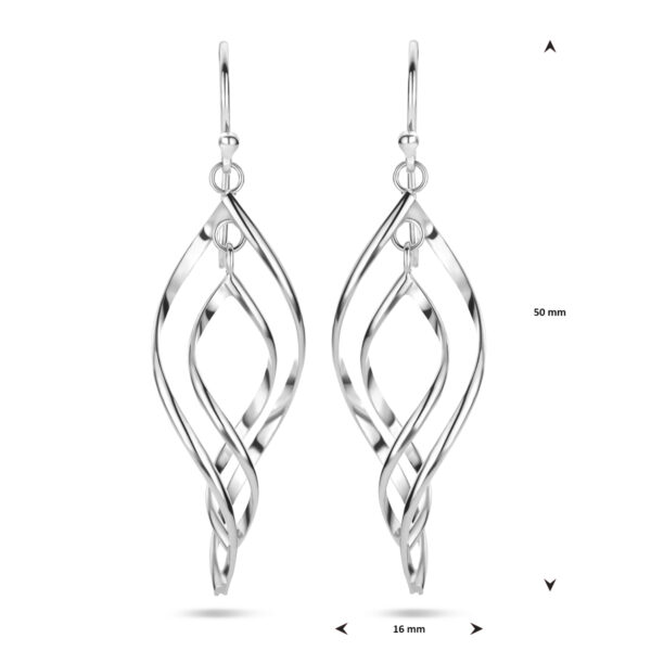 oorhangers franse haak 50 mm zilver gerhodineerd - Afbeelding 4