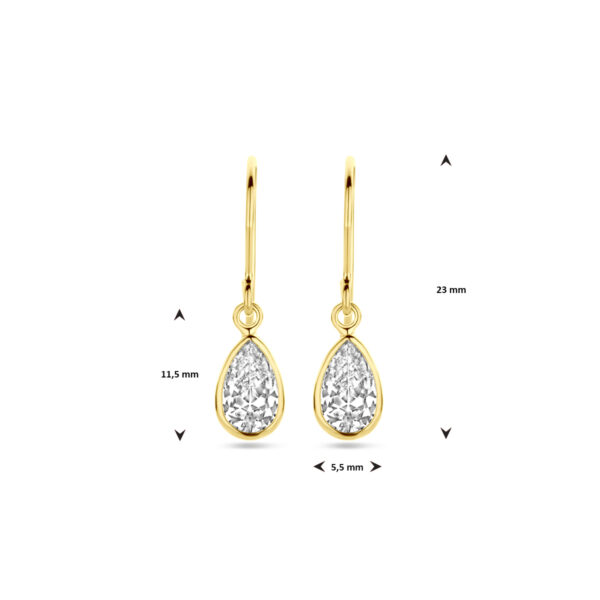 oorhangers franse haak zirkonia 23 mm 14K geelgoud - Afbeelding 4