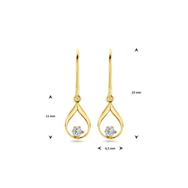 oorhangers franse haak zirkonia 23 mm 14K geelgoud - Afbeelding 4