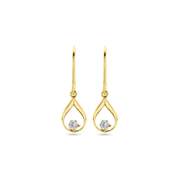 oorhangers franse haak zirkonia 23 mm 14K geelgoud