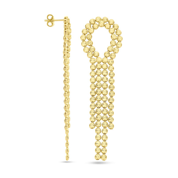 oorhangers gediamanteerd 72 mm 1 micron zilver verguld (geel) - Afbeelding 3