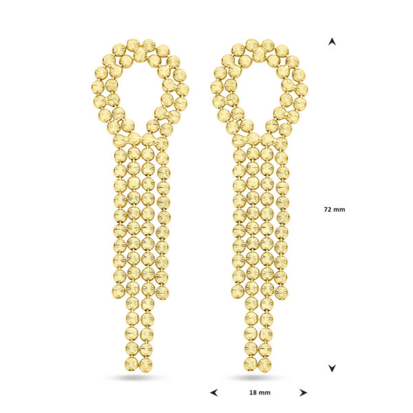 oorhangers gediamanteerd 72 mm 1 micron zilver verguld (geel) - Afbeelding 4