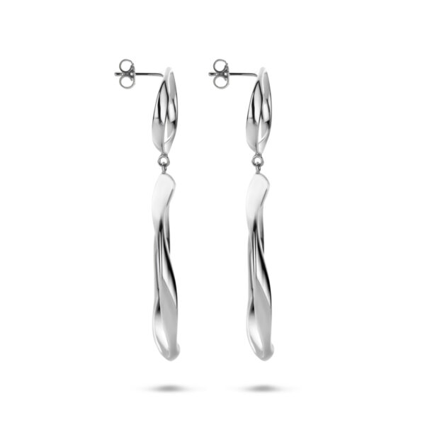 oorhangers gedraaid 66 mm zilver gerhodineerd - Afbeelding 3