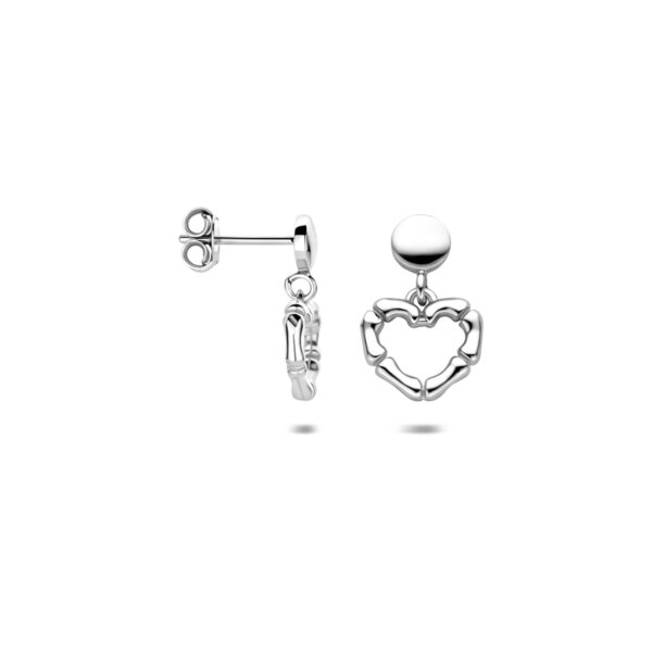 oorhangers hartjes 16,5 mm zilver gerhodineerd - Afbeelding 3