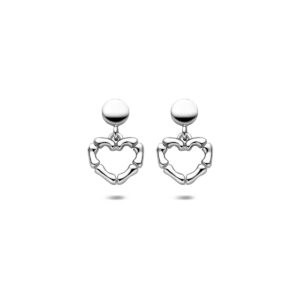 oorhangers hartjes 16,5 mm zilver gerhodineerd