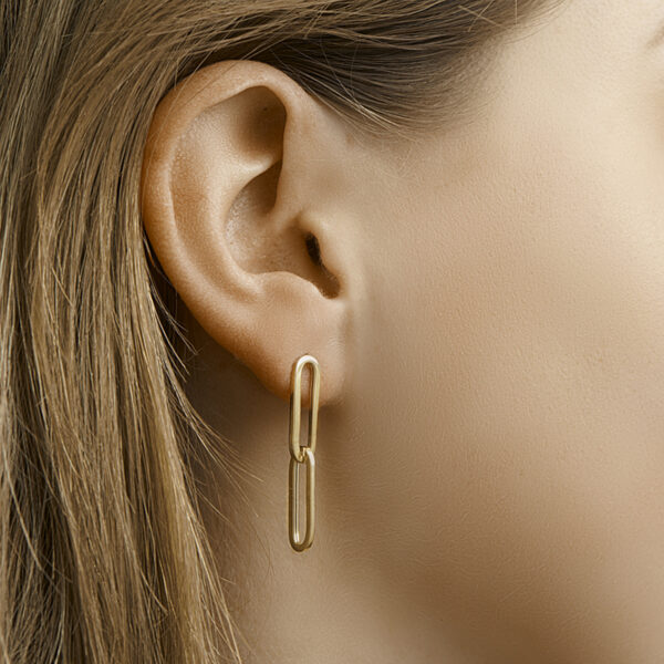 oorhangers paperclip 14K geelgoud - Afbeelding 2