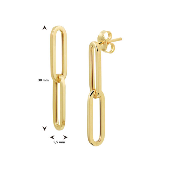 oorhangers paperclip 14K geelgoud - Afbeelding 3