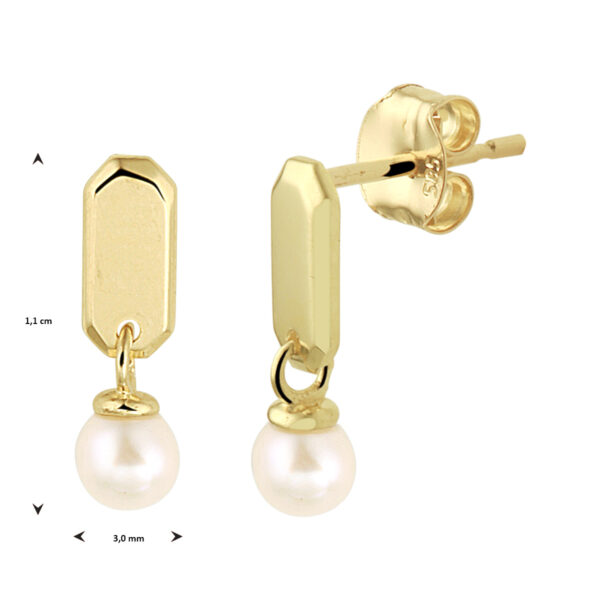 oorhangers parel 14K geelgoud - Afbeelding 3