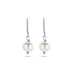 oorhangers parel 26 mm zilver gerhodineerd