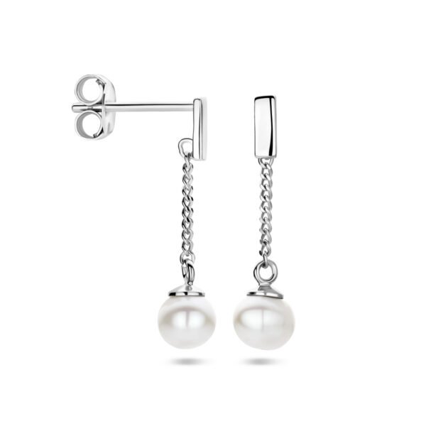 oorhangers parel zilver gerhodineerd - Afbeelding 3