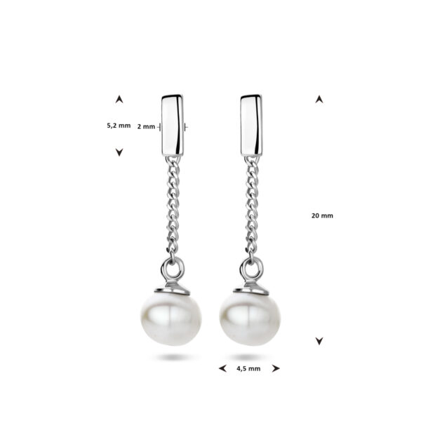oorhangers parel zilver gerhodineerd - Afbeelding 4