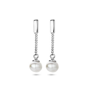 oorhangers parel zilver gerhodineerd