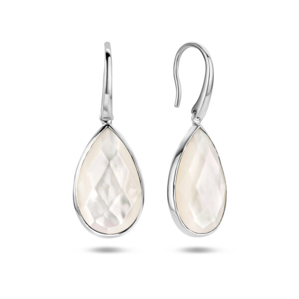oorhangers parelmoer franse haak zilver gerhodineerd - Afbeelding 3