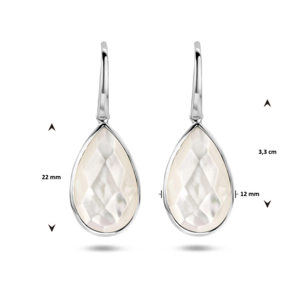 oorhangers parelmoer franse haak zilver gerhodineerd - Afbeelding 4