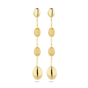 oorhangers poli/mat 14K geelgoud