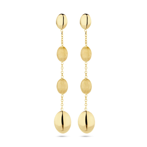 oorhangers poli/mat 14K geelgoud