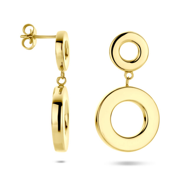 oorhangers rond 33 mm 14K geelgoud - Afbeelding 3