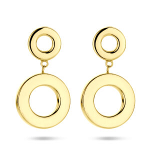 oorhangers rond 33 mm 14K geelgoud