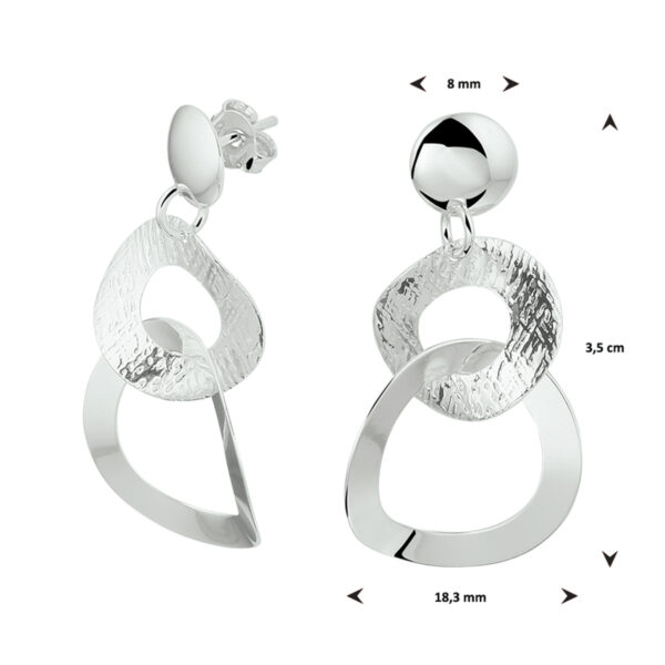 oorhangers rondjes zilver gerhodineerd - Afbeelding 3