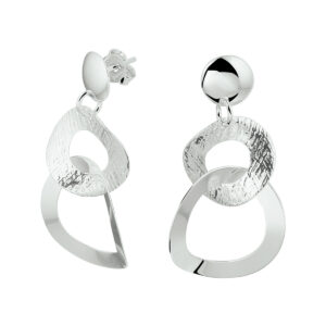 oorhangers rondjes zilver gerhodineerd