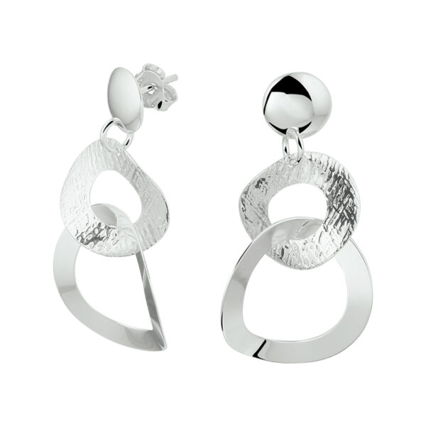 oorhangers rondjes zilver gerhodineerd