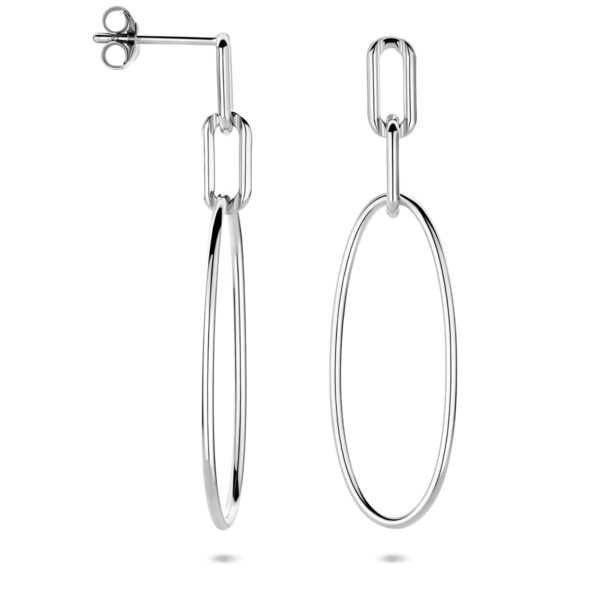 oorhangers schakel 44 mm zilver gerhodineerd - Afbeelding 3