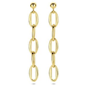 oorhangers schakel 49 mm 14K geelgoud