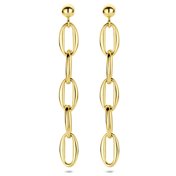 oorhangers schakel 49 mm 14K geelgoud
