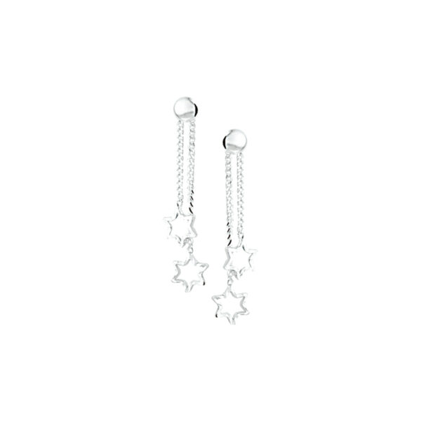 oorhangers  ster zilver gerhodineerd