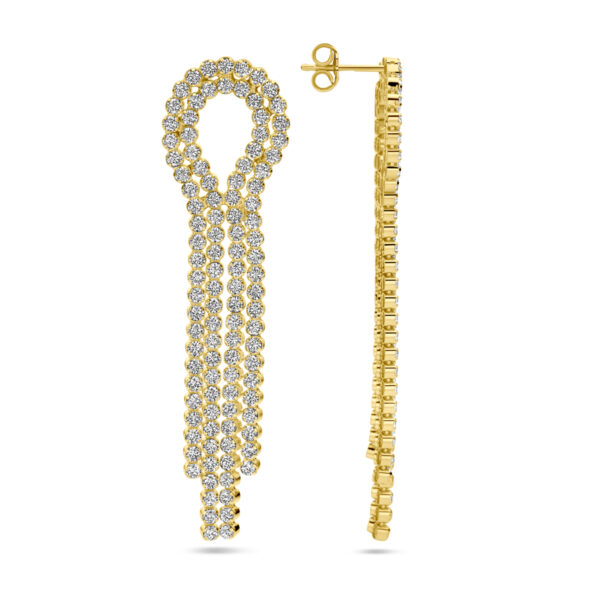 oorhangers zirkonia 1 micron zilver verguld (geel) - Afbeelding 3