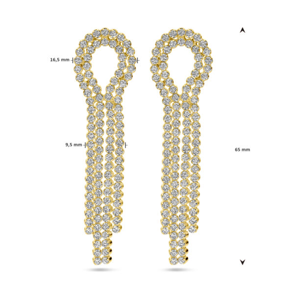 oorhangers zirkonia 1 micron zilver verguld (geel) - Afbeelding 4