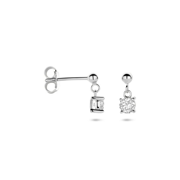 oorhangers zirkonia 11 mm zilver gerhodineerd - Afbeelding 3